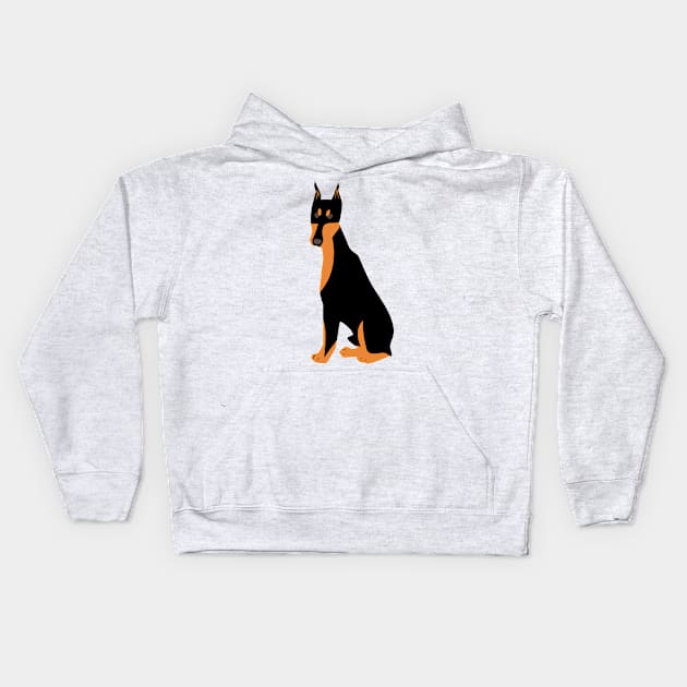 Doberman dog Kids Hoodie by CindyS